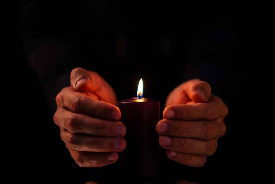 candle black background