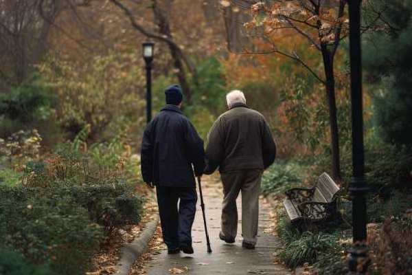elderly man walking