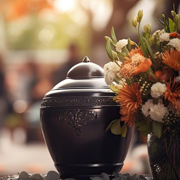 Decorated burial urn