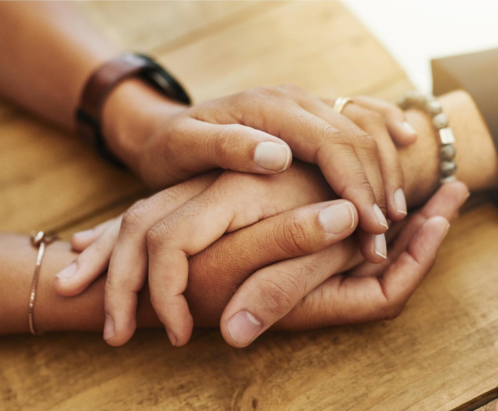 Hand holding in empathy
